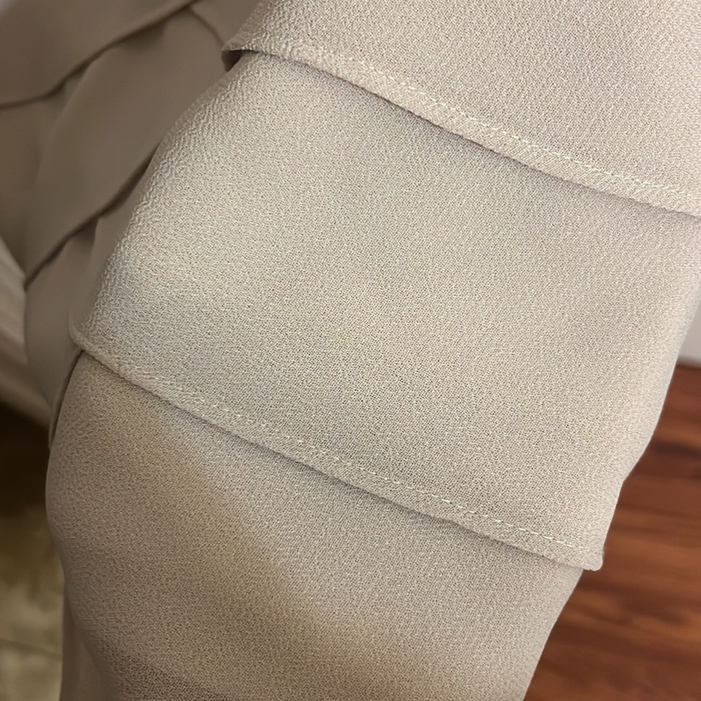 Beige Ruffles MIDI Dress - Picture 4 of 12